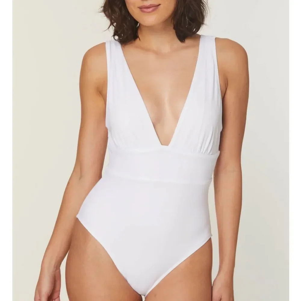Andie‎ Swim The Mykonos One Piece LT Swimsuit White size S Tall NWT